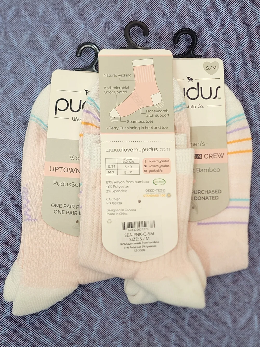 3 Pair Women's Crew Socks Size S/M